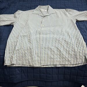 Casual Blue Check Button-Down Shirt for Men
